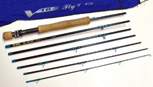 Ron Thompson travel fly rod - V16 model 9ft 6pc, line 7/8#, anodised screw locking reel seat - in