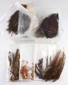 Good Assortment of Fly Tying Feathers, Capes and Fur - 33 large packets to incl Hare, wrench