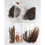 Good Assortment of Fly Tying Feathers, Capes and Fur - 33 large packets to incl Hare, wrench