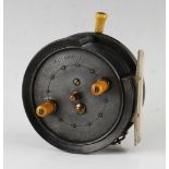 Scarce W. Haynes & Son Cork "The Automatic" Silex style alloy salmon reel - 4" dia, pillared drum