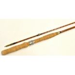 Early Hardy Bros "The Victor" trout fly Rod - 8ft 6in 2pc palakona , fitted with clear Agate line