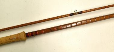 Fine and rare Oliver's of Knebworth Made in England hand built split cane special carp/barbel rod -