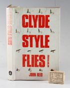 Book & Flies: Reid, J - "Clyde Style Flies" 1st ed 1971, H/b, D/j, fine and 4 flies tied by Reid, in