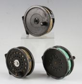 Collection of Hardy and Cummins alloy trout fly reels (3) - Hardy Bros post-war The Uniqua 3.75 inch