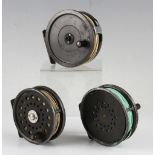 Collection of Hardy and Cummins alloy trout fly reels (3) - Hardy Bros post-war The Uniqua 3.75 inch