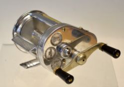 Hardy Bros "The Elarex" level wind multiplying reel - ribbed alloy foot, runs smoothly - in