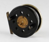 Scarce Milwards Slater Style ebonite, alloy and brass star back combination casting reel - 3.5"