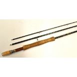 Fine Hardy The Gem Carbon Trout Fly Rod - 9ft 6in 3pc , line 6#, agate lined butt and first guide,