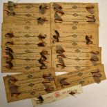 Early Collection of American Marshall Wells Flies to Gut - comprising 42 double hooked carded Bass