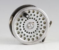 Hardy Marquis Salmon No.1 Reel: 4"dia with "U" shaped line guide c/w line Hardy dry fly DT-9 - in