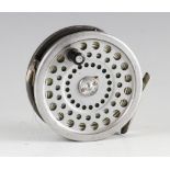 Hardy Marquis Salmon No.1 Reel: 4"dia with "U" shaped line guide c/w line Hardy dry fly DT-9 - in