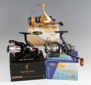 Collection of boxed modern high tec spinning reels - unused (3): Browning Syntec STR730M c/w 2x