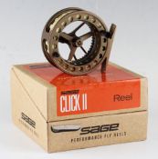 Sage Click II Series Hi-tec trout fly reel in makers box - 3 1/8"dia c/w line and comes with Owner's
