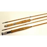 J.J.S Walker Bampton Alnwick and Cummins Bishops Auckland split cane fly rods (2) - Fine Walker