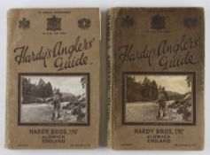 Hardy's Anglers' Guides 1927 49th Editions with green spine and plain spine examples, one example