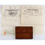 Hardy Brothers Ltd "The Houghton Cast Case" in brown leather, together with 2x Invoices on Hardy