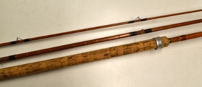 Scarce J.C Watts "The Arun" hand built Avon/ trotting rod - 11ft 6in whole cane butt with split cane