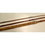 Scarce J.C Watts "The Arun" hand built Avon/ trotting rod - 11ft 6in whole cane butt with split cane