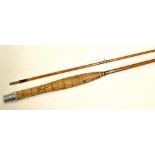 Fine and early Hardy Bros The C.C. De France brook fly rod - 6ft 10in 2pc palakona split cane,