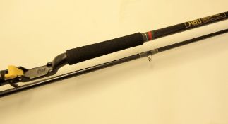 ABU Atlantic 303S Spinning Rod 9ft 6ins 2pc, 20-50g. Lined bridge guides wrapped grey tipped yellow.