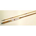 Fine Hardy Bros The C.C De France trout fly rod - 8ft 2pc palakona split cane, line 5#, with agate