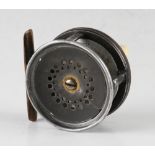 Hardy The Houghton 2 5/8" Perfect brass face fly reel - with the makers Rod in hand, Straight Line