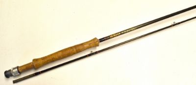 Hardy carbon trout fly rod - The Richard Walker Farnborough 9ft 2pc line 7/8#, handle soiled with