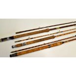 Collection of various spinning rods from green heart to fibre glass incl Hardy (3) - Hardy 8ft
