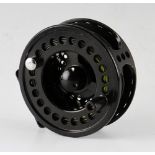 Okuma Intergrity 1 black anodized salmon fly reel - 4.25" dia, 10/11# - fully ventilated c/w capstan