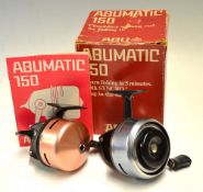 2x Abu closed face match spinning reels - Abu-Matic 150 c/w manual, small spanner/screwdriver and