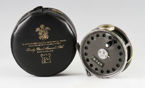 Hardy St George alloy trout fly reel: post-war 3 3/8" dia - Agate line guide, complete with line-