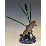 Ceramic Fish - Danbury Mint "Rainbow Rising" ceramic figure by Franz Dutzler from the Trout