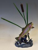 Ceramic Fish - Danbury Mint "Rainbow Rising" ceramic figure by Franz Dutzler from the Trout