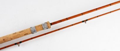 Hardy The Wanless brook spinning rod - 7ft 2pc split cane, 6lb with agate lined tip guide - ser.