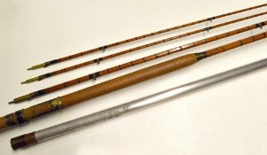 Early C Farlow & Co Ltd Salmon Fly rod - 13ft 3pc split cane c/w spare tip - all original with