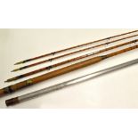 Early C Farlow & Co Ltd Salmon Fly rod - 13ft 3pc split cane c/w spare tip - all original with