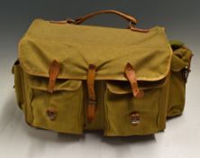 Large canvas and leather tackle bag and accessories - containing a good selection of various fly