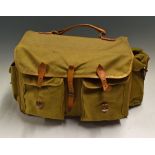 Large canvas and leather tackle bag and accessories - containing a good selection of various fly