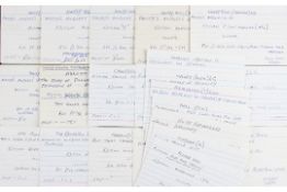 Catalogues Index Cards - extensive collection of fishing tackle index cards for catalogues bought