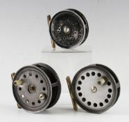 3x various alloy trout fly reels - Alex Martin Edinburgh and Glasgow "The Thistle" 3 1/8", smooth