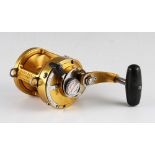 Penn International II 12 LT Big Game Fishing Reel in gold, lever drag, marked E990084, made in U.S.A