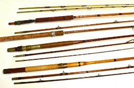 Collection of various interesting split cane rods (4) - all with faults to incl J E Miller Leeds