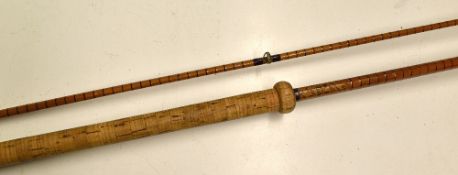 Fine B James & Son England "Richard Walker Mk. IV Avon " split cane carp rod - 10ft 2pc with pink