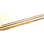 Fine Aspindale's The Aero Coarse rod - 10ft 9in 3pc split cane ser. no 890 - with red agate lined