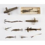 Hardy Lures - 8x assorted baits and bait mounts incl Fly Minnows, Pennell Devon, Phantom, 3 dead