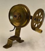 Early Prototype Whisking brass thread line reel - a wonderful contraption and runs well - come on in
