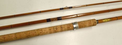 Fine Rodrill London Barbel/Avon coarse rod - 11ft 3pc split cane, with clear agate lined butt and