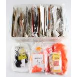 Good assortment of fly tying material feathers, capes, fur, hooks et al - neatly divided into