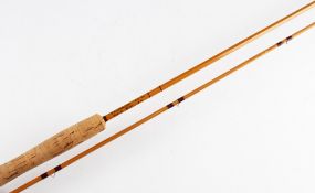 Fine J.K Wheeldon trout fly rod made in 1990 - 8ft 2pc split cane, line 6#, Heavy Richard Walker