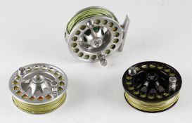 Fine Hatch USA Monsoon 3Plus large arbor lightweight trout reel c/w 2 spare spools and lines - 3.25"